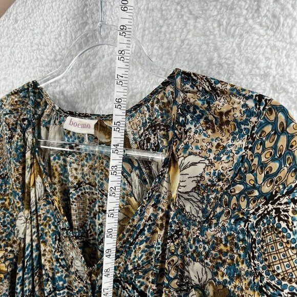 Anthropologie Boemo S Boho Paisley Tiered Maxi Dress Tie Waist Hippie Coachella - Picture 11 of 15